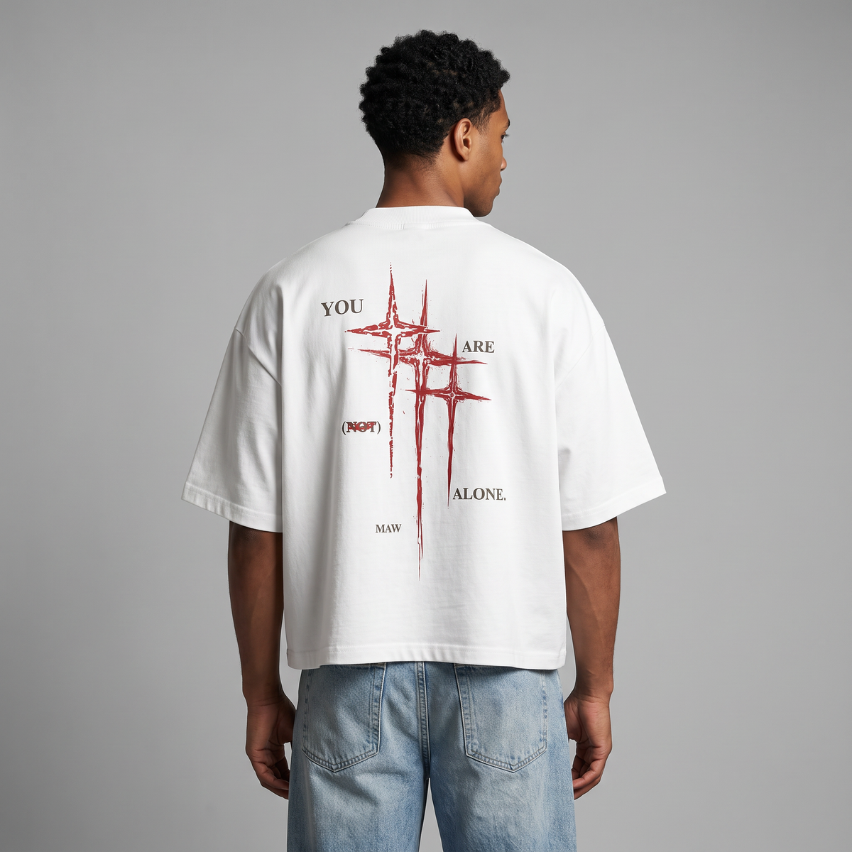 Camiseta Oversized Boxy Not Alone
