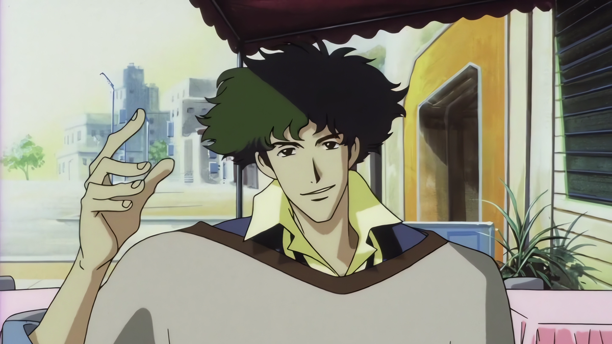 Spike Spiegel y la tripulación del Bebop en el anime clásico Cowboy Bebop
