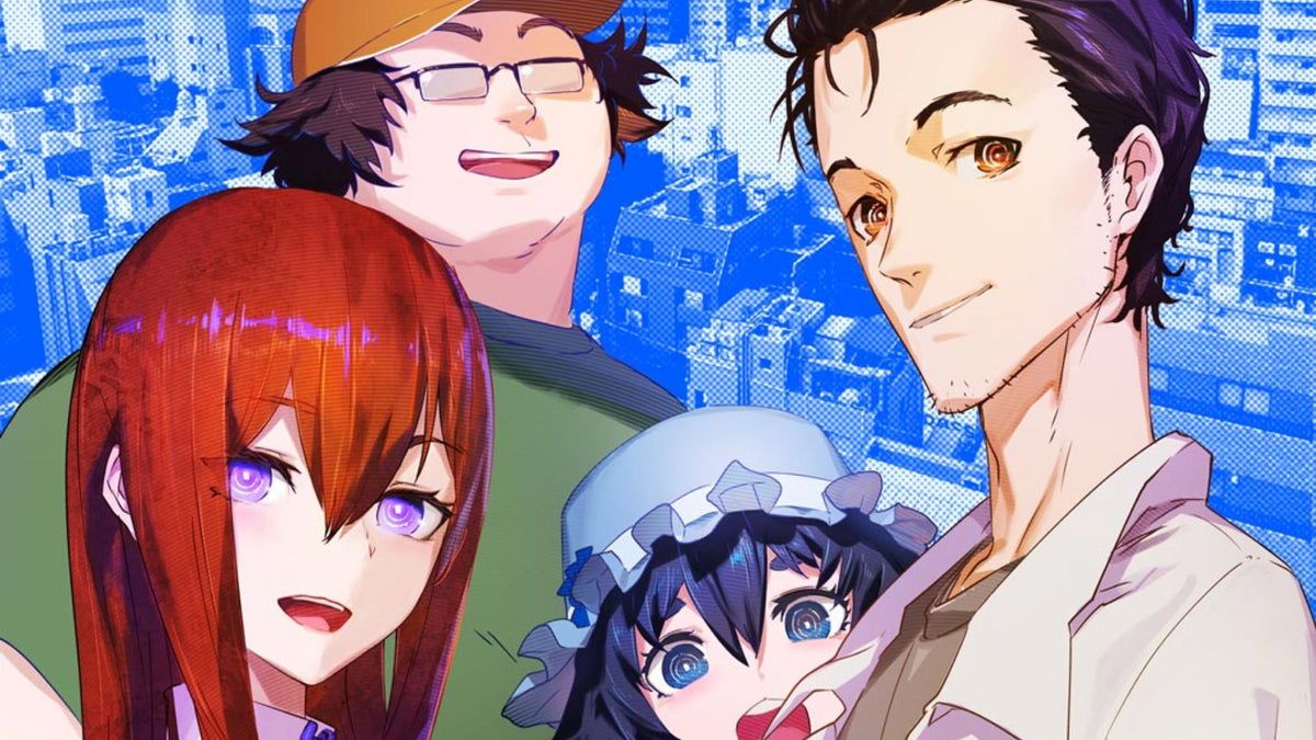 Imagen conmemorativa del 15 aniversario de Steins;Gate con Okabe y Kurisu