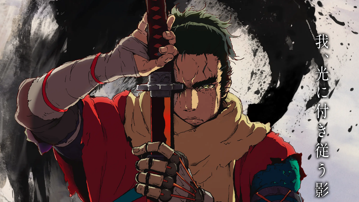 Wolf, el protagonista de Sekiro No Defeat, empuñando su espada en una escena clave del anime