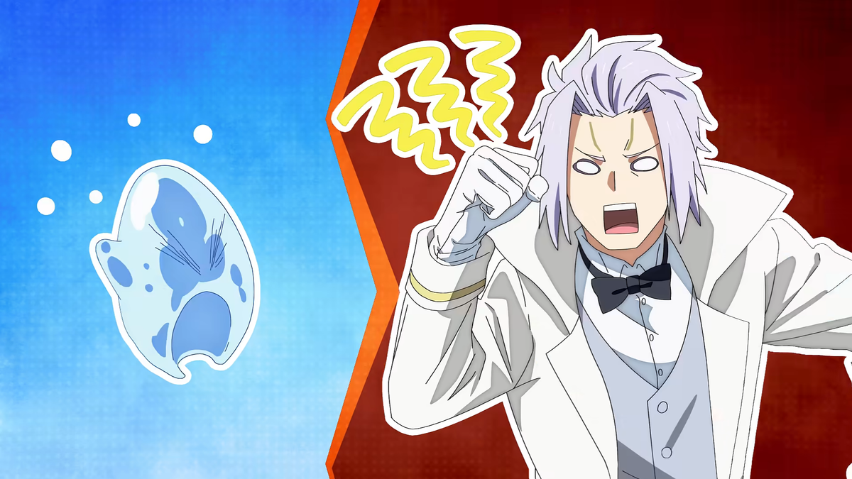 Imagen oficial de TenSura temporada 4 con Rimuru y Clayman en el anuncio del cour 3