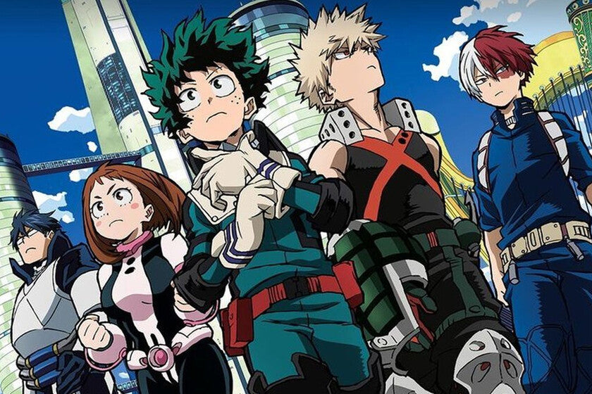 Izuku Midoriya y compañeros de clase en el anime My Hero Academia
