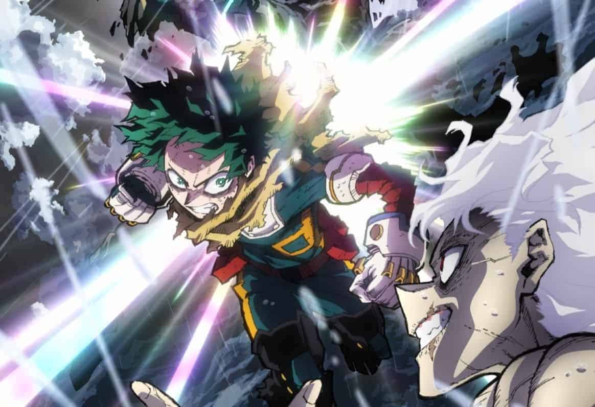 Imagen de My Hero Academia con Deku y los héroes de la serie de Bones