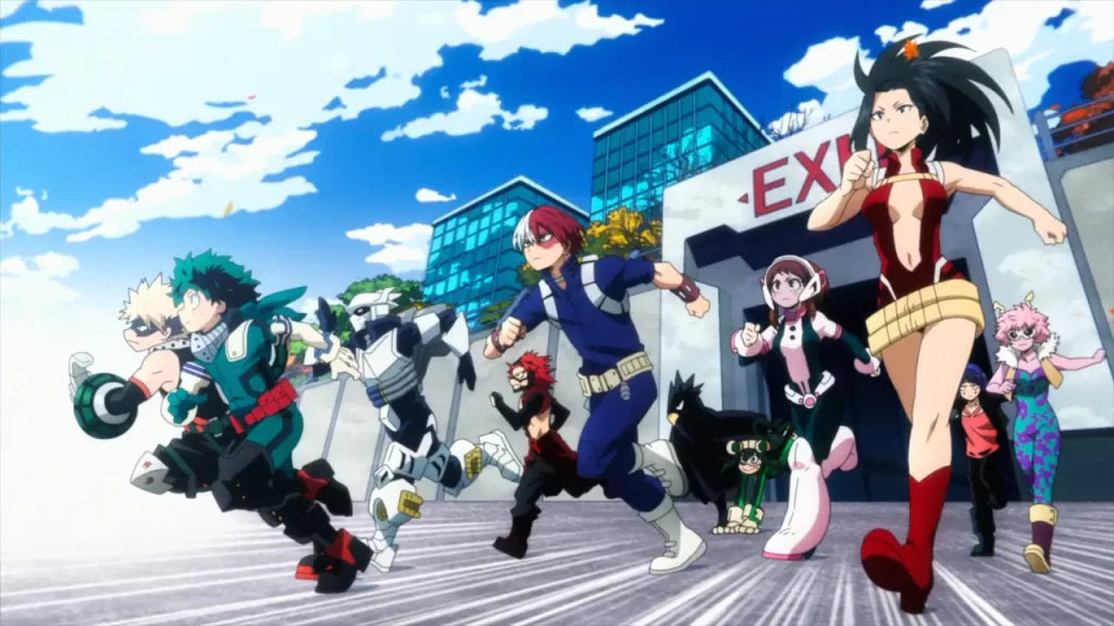 Héroes de My Hero Academia usando sus quirks más poderosos