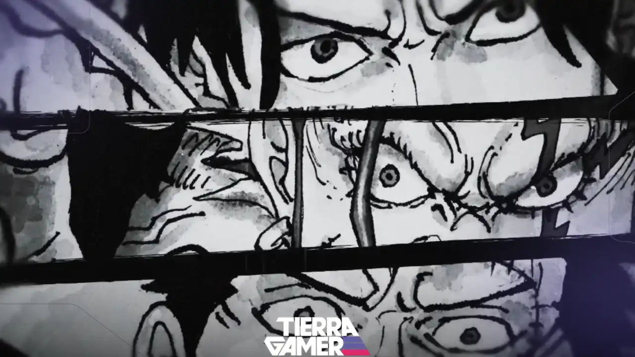 Roger y Garp enfrentándose a los Piratas de Rocks en God Valley, One Piece