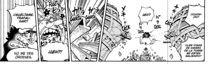 Trafalgar Law usando su fruta del diablo en One Piece